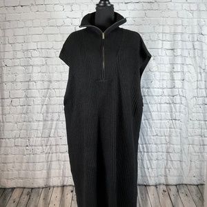 1/4 zip funnel neck pullover sweater tunic